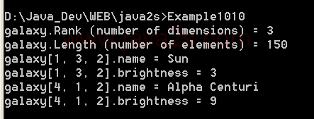 illustrates the use of an array of objects