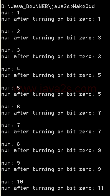 Use bitwise OR to make a number odd