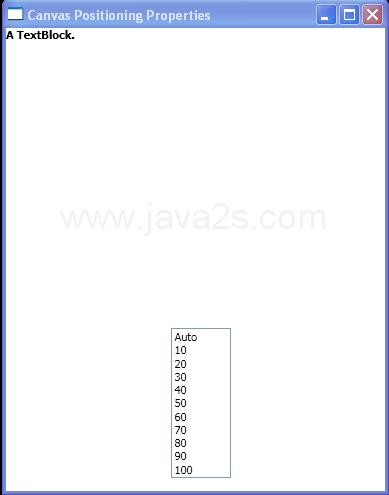 Canvas Positioning Properties Sample