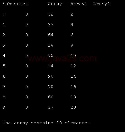 Declaring, allocating and initializing arrays