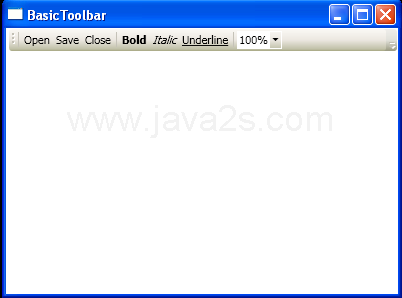 WPF Basic Toolbar