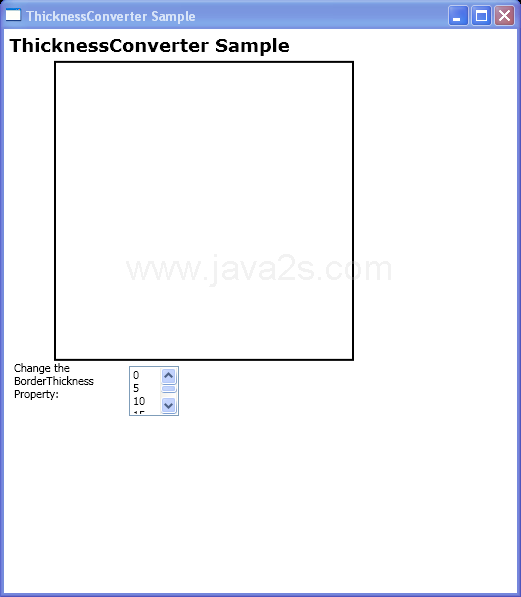 WPF Convert Contents Of A List Box Item To An Instance Of Thickness By Using The Thickness Converter