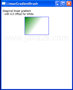 WPF Diagonal Linear Gradient With05 Offset For White