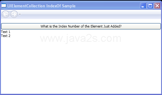 WPF Find The Index Number Of A Newly Added Element Within A Panel Using The Index Of Method