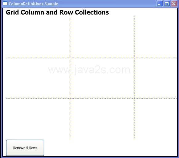 WPF Remove5 Row With Row Definitions Remove Range