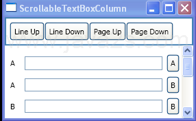 WPF Scrollable Text Box Column