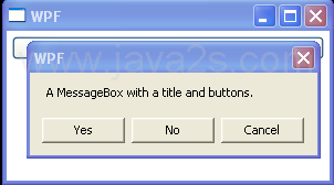 WPF Set Message Header And Button For Message Box