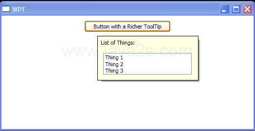 WPF Tool Tip With List Items
