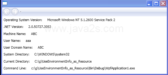 WPF Use Environment Info As Resource