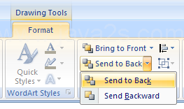 Click the Send to Back button arrow, and then click Send to Back or Send Backward to move a drawing back one location in the stack.