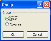 Click the Rows or Columns option.