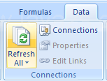 To refresh the query data, click the Refresh All button arrow, and then click Refresh.