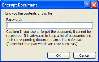 Delete the file encryption password, and then click OK.