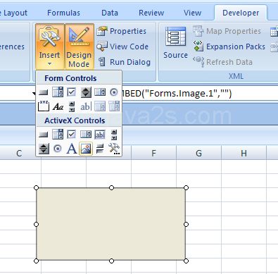 Image inserts a frame for a graphic in your form.