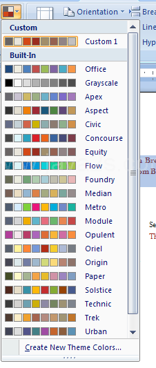 Then click the Theme Colors button
