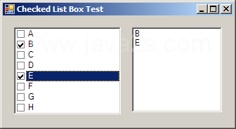 Using the checked list boxes to add items to a list box