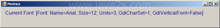 Displaying font metric information