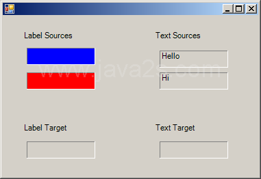 Drag and drop color between label