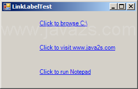 Using LinkLabels to create hyperlinks