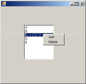 Use popup menu to add and delete ListBox item