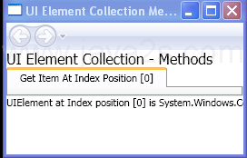 WPF Get Item At Index Position0