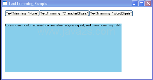 Programmatically change the way in which TextBlock is trimmed when it exceeds the outer boundaries of its containing box.