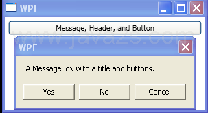 Set Message, Header, and Button for MessageBox