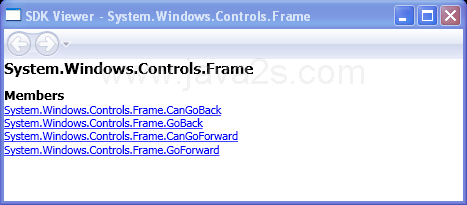 WPF System Windows Controls Frame Can Go Back Go Back Can Go Forward Go Forward