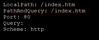 URI info: LocalPath, PathAndQuery, Port, Query, Scheme