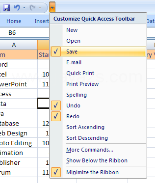 Then click a button name.