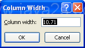 Type a new column width or row height in points. Click OK.