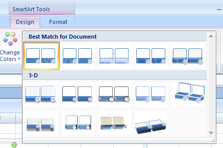 Click the More list arrow in the Quick Styles group to see additional styles.