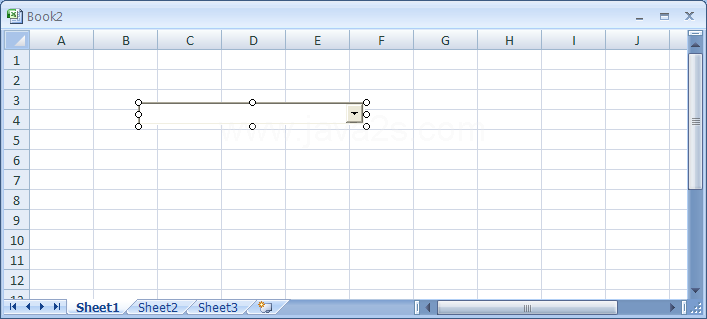 To resize the control, drag and move a resize handle (circles).