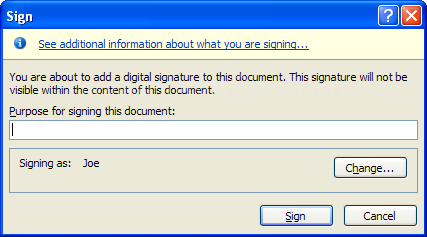 Enter the purpose for signing this document.