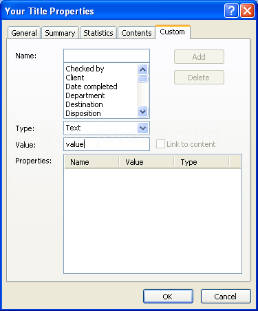 Type a value for the property.