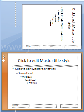 The new slide master appears with a push pin indicating the new master is preserved.