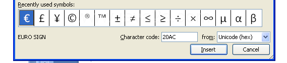 You can use the Recently used symbols list to use a symbol you've already used.