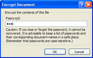 Type a password, click OK