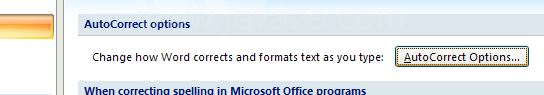 Then click AutoCorrect Options.