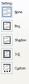 Click a box setting to modify all border edges.