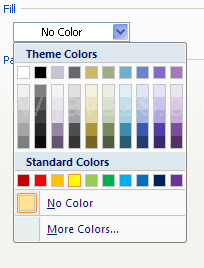 Click the Fill list arrow, and then click a fill color.