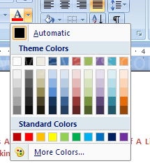 Click the Font Color button on the Home tab