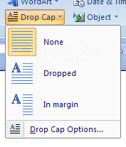 Then click the Drop Cap button