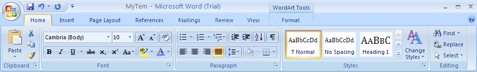 Then click the Home tab