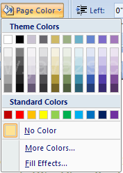Then click the Page Color button.