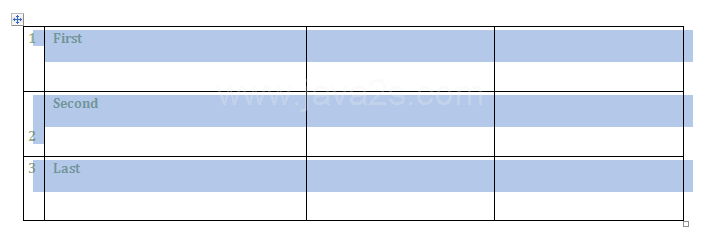 Click the table or select the cells