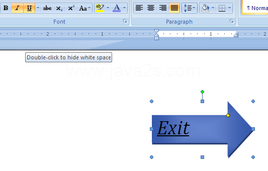 Click the formatting buttons on the Ribbon: Bold, Italic, Underline, Shadow, Strikethrough, or Font Color.