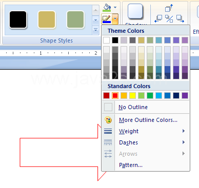 Click the Shape Outline button.
