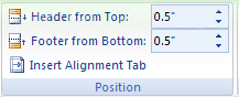 Then adjust the Header from Top or Footers from Bottom settings on the Ribbon.