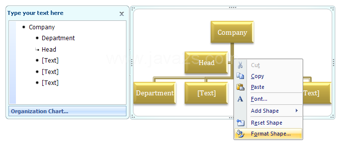 Then click Format Object